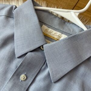 Roundtree & Yorke Gold Label Men's Fitted Dress Shirt Light Blue 16.5 33